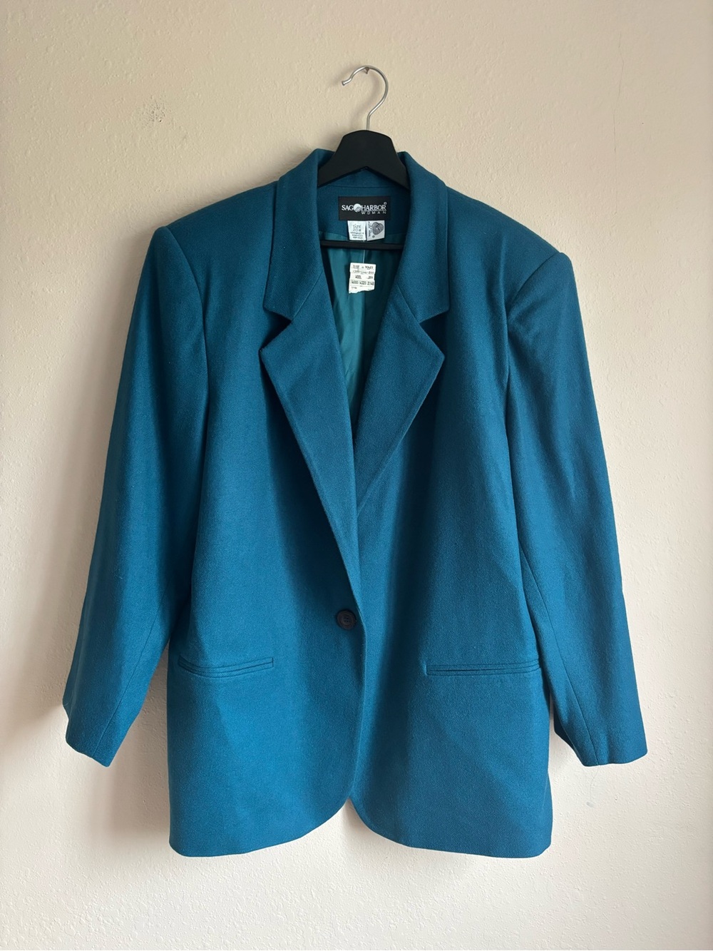 Vintage Sag Harbor 100% Wool Blazer Jewel Toned Size 20W NWT